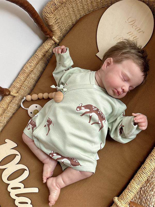 Male and female baby spring and autumn four seasons fart wrap newborn boneless A bottom triangle Ha clothing lace-up crawling suit 52