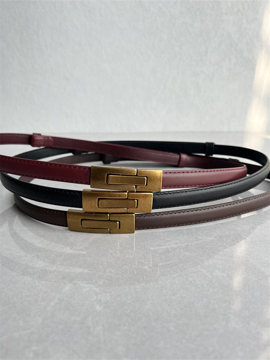 Regular price 400+ foreign trade export high quality cowhide women's thin waist with dress versatile vintage small belt