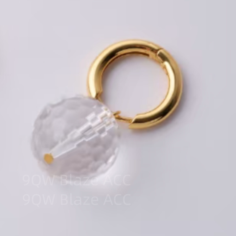 Honey Words Chronicles Honey Words Zhu Zhu Same Earrings Faceted Bead Crystal Earrings High-end Circle Earrings High-End