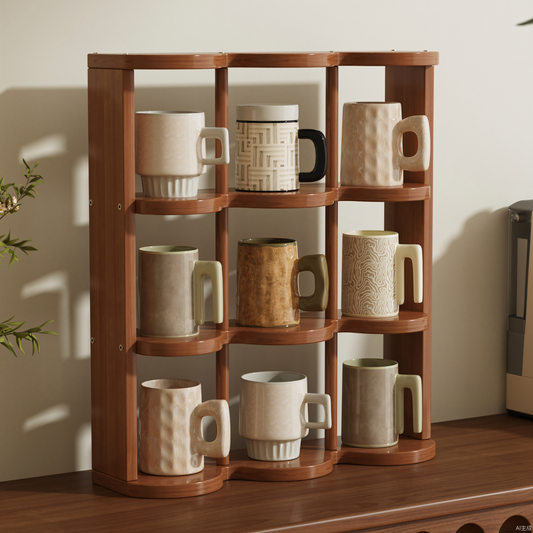 Multi-layer cup holders, mugs, teacup storage racks, figurines, ornaments, display racks, multi-use simple nine-square grid shelves