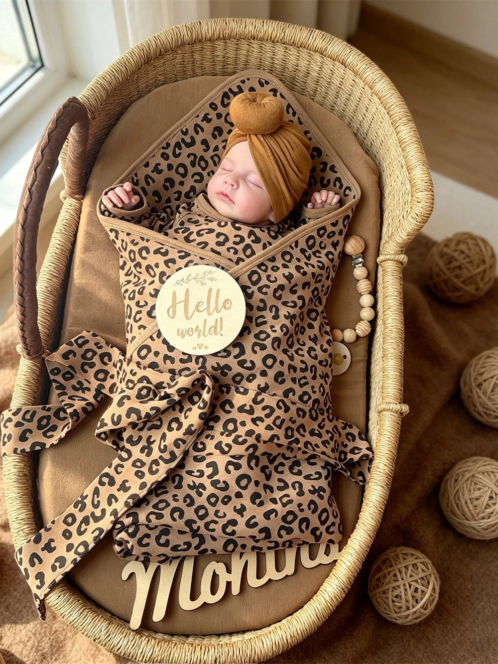 Newborn baby wrap newborn baby summer special thin cotton class A bag single delivery room mother and baby grade leopard print