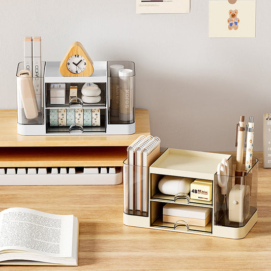 Makeup Table, Skin Care Products, Cosmetic Storage Organizer, Office Multifunctional Office Supplies, Desktop Storage Box, Plastic Desktop Transparent Drawer Box, Student Stationery Storage Box, Organizer Box