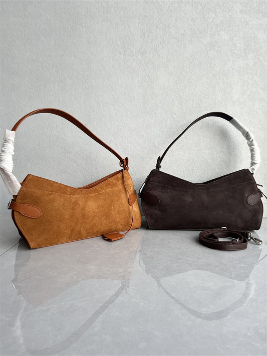 This year's popular high-quality top-layer cowhide baguette bag is fashionable and versatile, high-end temperament, leather one-shoulder crossbody bag