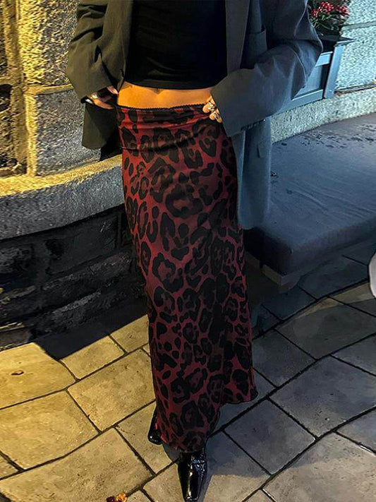 High-end leopard print mermaid skirt 2026 summer new hot girl sexy slim slim hip skirt
