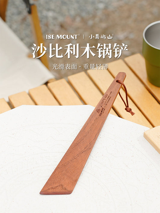 ISE MOUNT Outdoor Non-stick Frying Spatula Camping Triangle Wooden Shovel Outdoor Cooker Shabiri Wood Portable Spatula
