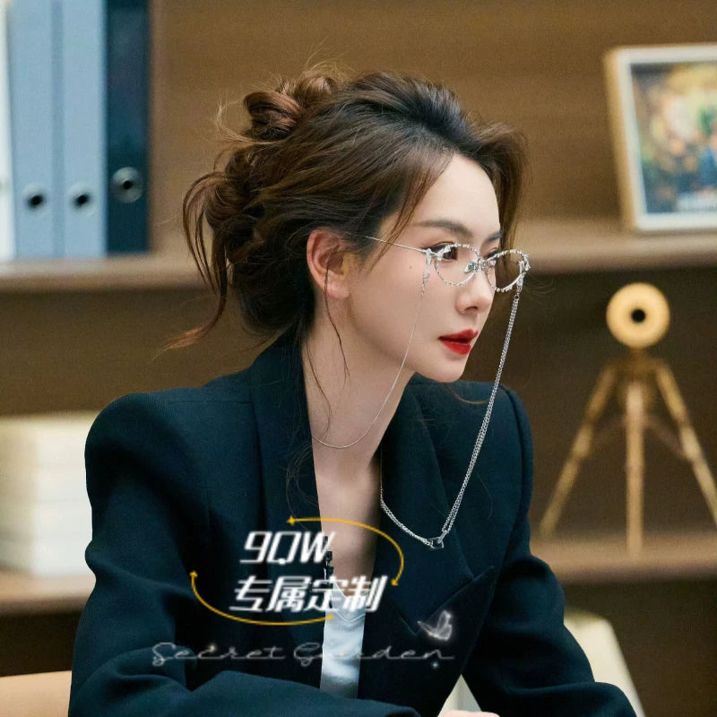 9QW self-made star same style of non-fading glasses chain halterneck fashion men and women couple high-end sense versatile trendy personality