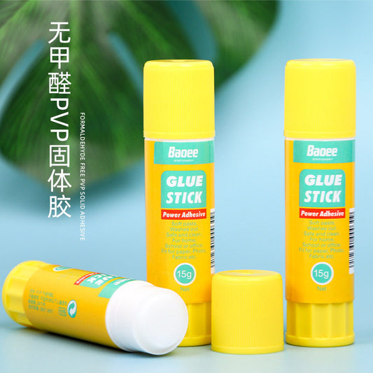 Solid glue glue stick large 12pcs 15g pen shaped student stationery strong transparent 21g large capacity children's solid glue stick student kindergarten handmade jelly glue stick solid glue high viscosity