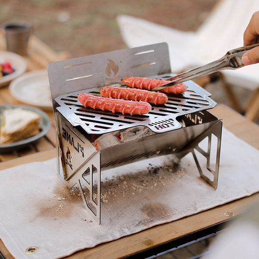 card stove home portable charcoal barbecue grill barbecue grill camping picnic tools stainless steel barbecue grill outdoor