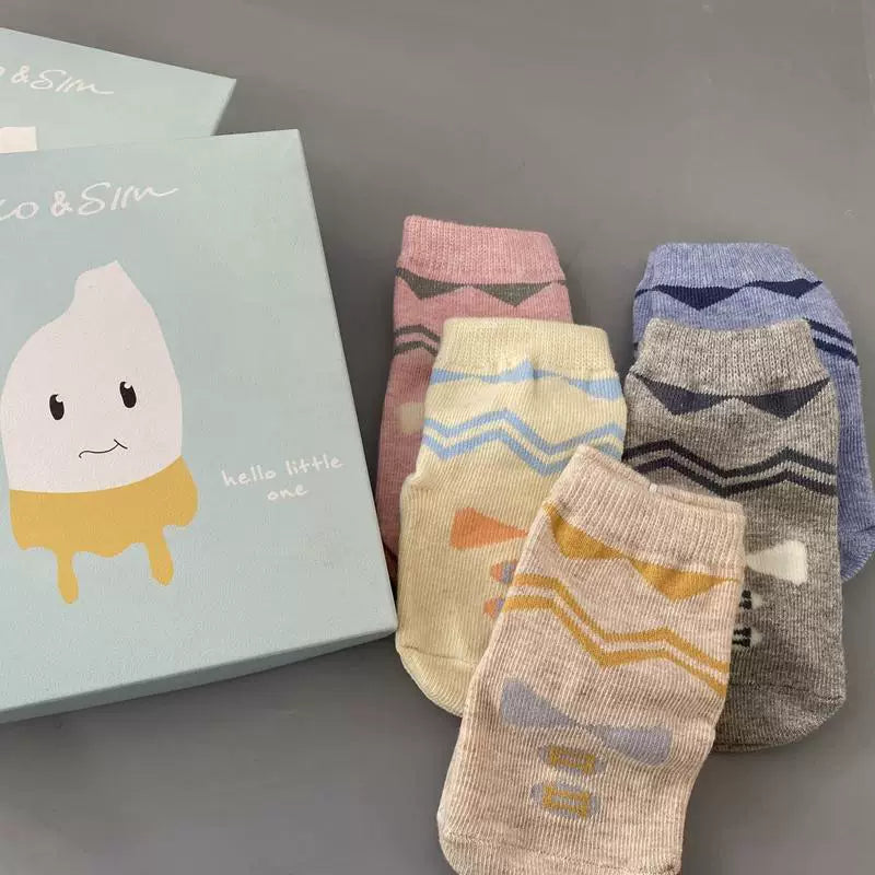 Baby floor socks, toddler socks, baby non-slip baby socks, spring and autumn and winter socks and socks 5 pairs of clearance and non-refundable