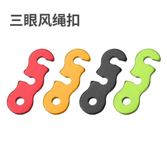 Outdoor camping tent wind rope buckle three-eye buckle canopy pull rope 3-hole adjustment buckle rope metal buckle