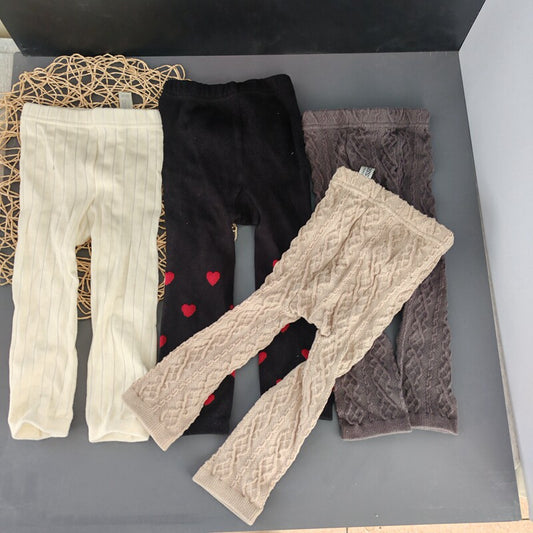 Daily single tail single slight flaw good-looking, girls' spring and autumn leggings without feet, baby knitted leggings