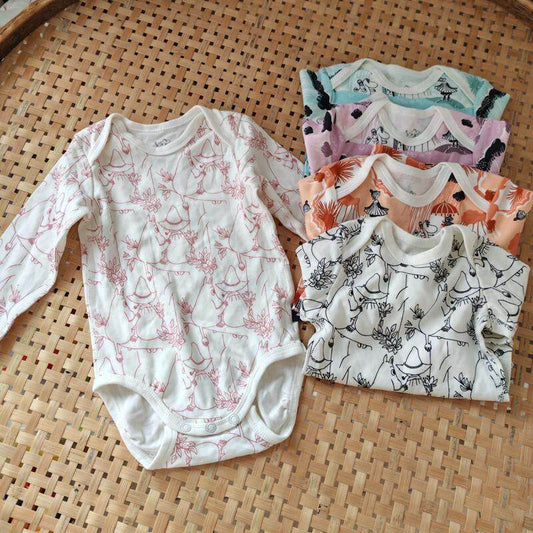 Edge list ~ Moominshu pure cotton newborn one-piece suit autumn clothes long-sleeved jumpsuits for infants autumn climbing clothes