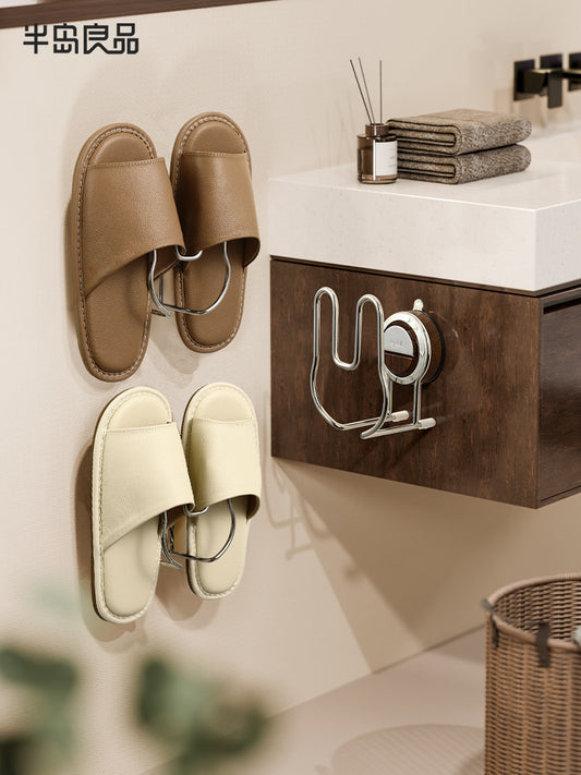 Suction cup, bathroom slipper hanger, punch-free wall-mounted drain rack, bathroom storage hook, hanging slipper artifact