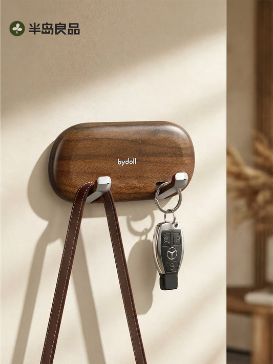Suction cup hook bathroom no punching hole kitchen toilet door back clothes vintage walnut folding hanging clothes sticking hook