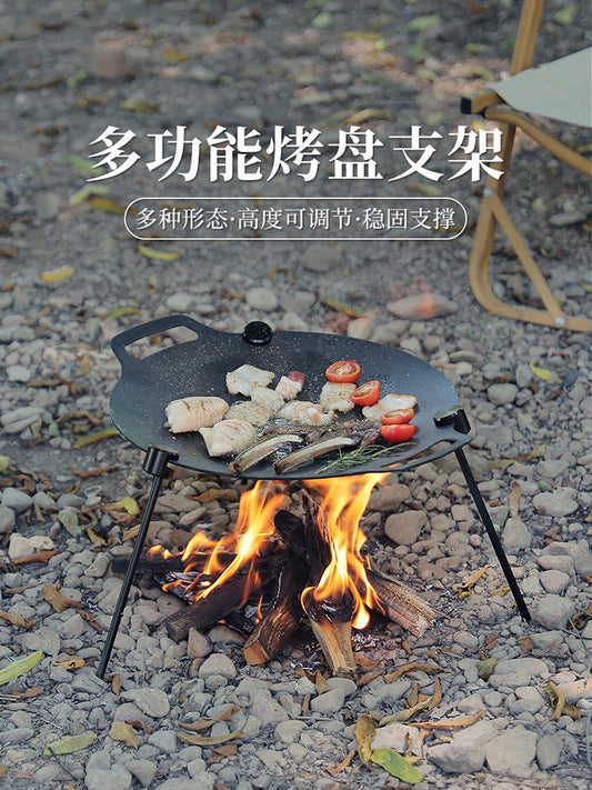 Outdoor Grill Tray Stand Multifunctional Aluminum Alloy Grill Tray Hanger Portable Detachable Stand Maifan Stone Grill Rack