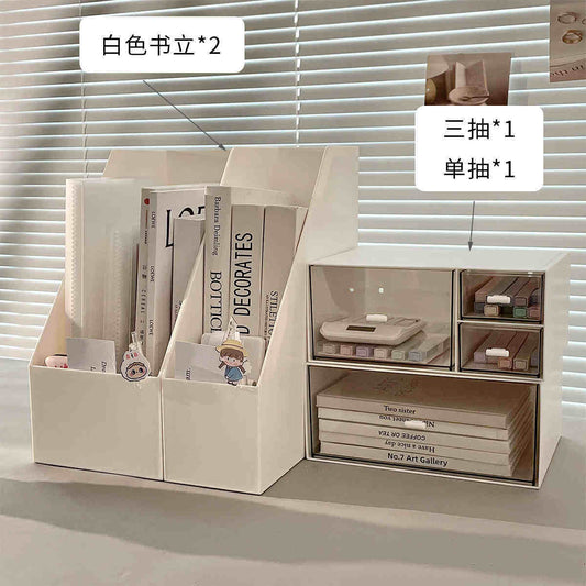 Simple book stand file rack desktop storage box finishing shelf desk book clip book file student creative rack