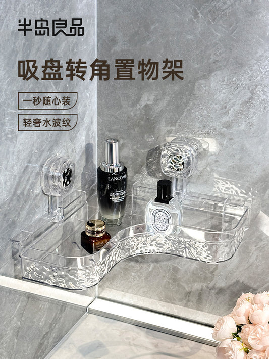 Suction cups, corner shelves, toilets, bathrooms, toilets, washstands, showers, non-perforated, wall-hung triangular storage artifacts