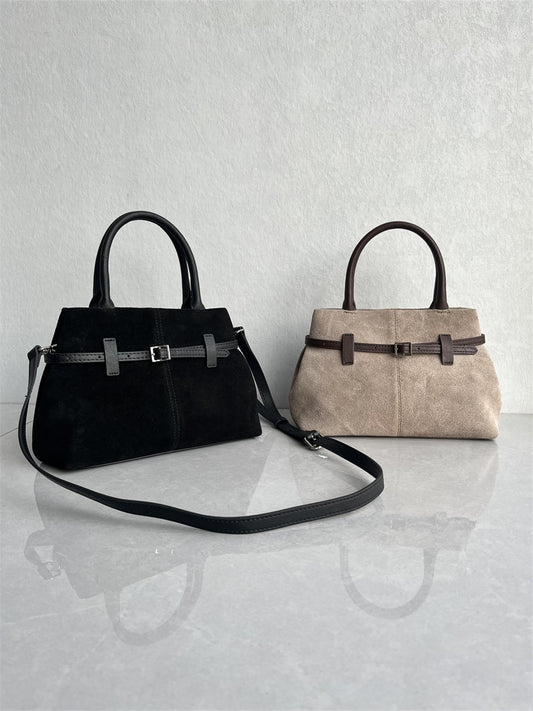 This year, high-quality top-layer nubuck cowhide handbags are simple and fashionable, and the leather one-shoulder crossbody bag is popular