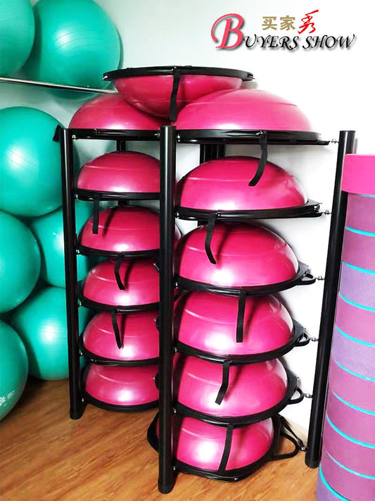 Gymnasium put wave speed ball shelf multi-layer balance medicine ball hemisphere yoga studio storage supplies storage rack wall