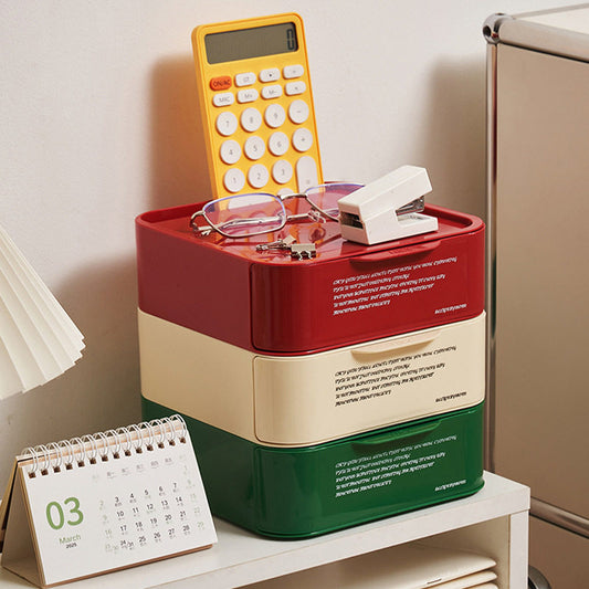 Dopamine Office Desktop Storage Box Drawer File Cabinet Small Office Organizer Box Multi-Layer Storage Box Office Supplies