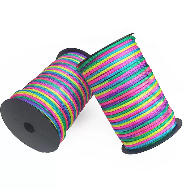 100 meters with seven cores rainbow gradient color umbrella rope braided wire 4mm bracelet bracelet diy material