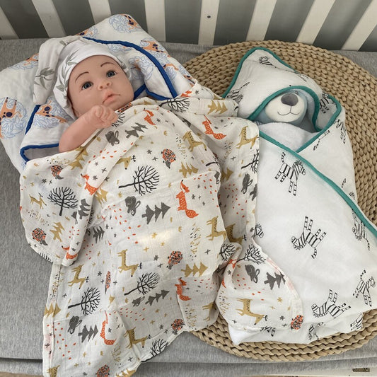 Foreign trade baby delivery room wraps, newborn baby towels, gauze towels, tummy covers, summer bath towels, gauze, saliva towels