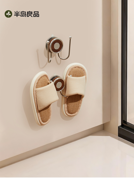 No perforation, bathroom slippers, hanging racks, suction cups, wall-mounted toilet slippers, drain racks, slippers, storage shelves