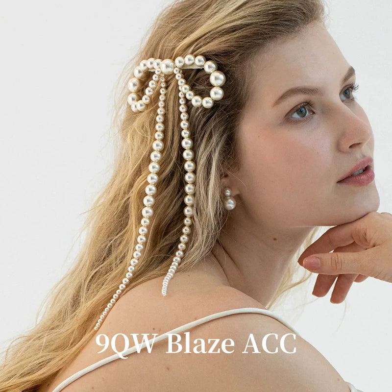 French niche retro pearl tassel bow hairpin high-end light luxury Internet celebrity explosive hairpin side clip hair accessory