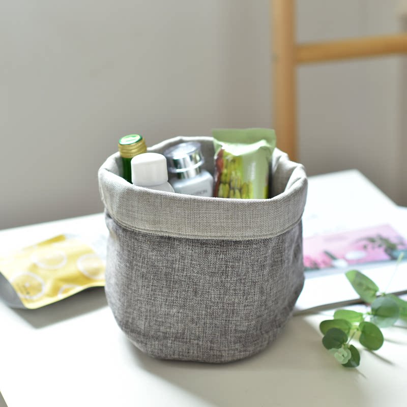 Cotton and linen storage basket, art desktop storage basket, remote control, cosmetics organizer, underwear basket, miscellaneous items storage basket