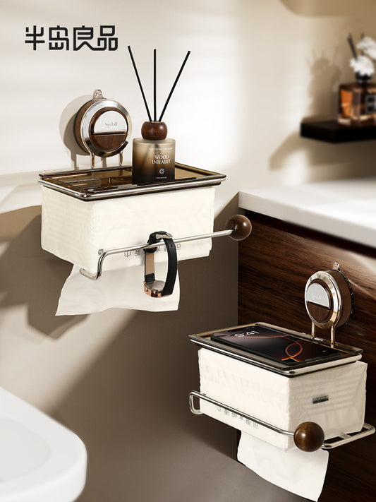 Suction cups, toilet paper boxes, wall-mounted toilet paper towel boxes, bathroom punching-free paper towel holders, toilet storage racks