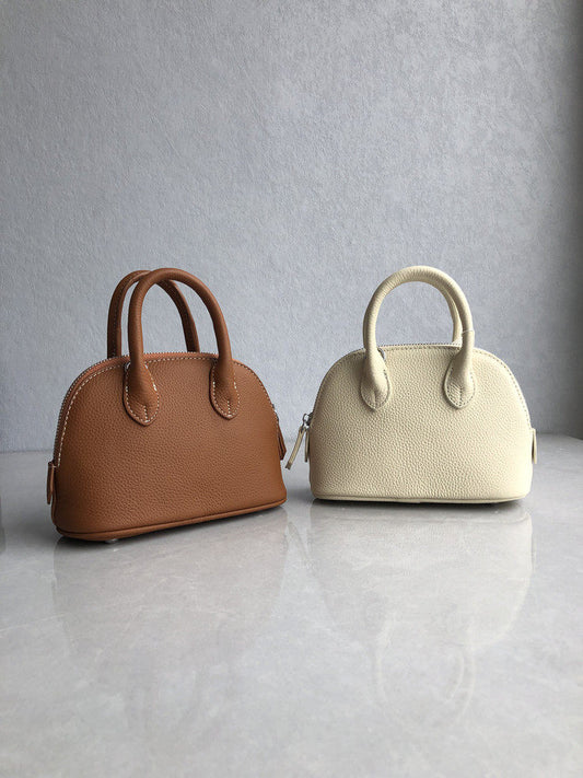 Shopping mall withdrawal high-quality top-layer cowhide shell bag fashionable and versatile leather cowhide one-shoulder cross-body handbag