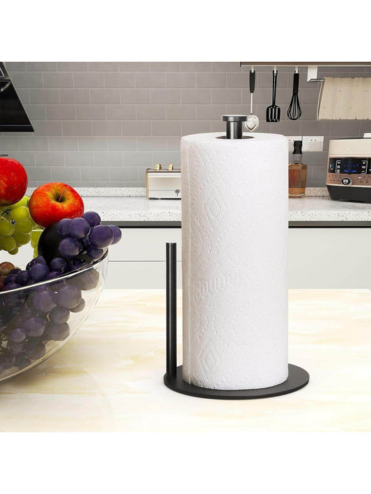 Vertical paper towel holder stainless steel base kitchen paper towel roll rack bathroom kitchen countertop large size roll holder for home use