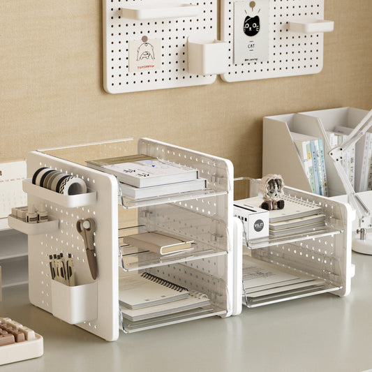 Tabletop perforated board, office file shelf, storage box, desktop pull-out shelf, acrylic transparent storage shelf, dormitory book, desk, shelf