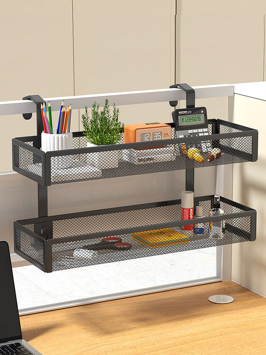 Workstation desktop storage rack, office desk hanging basket, layered shelf storage artifact storage rack, office desktop wall mounted