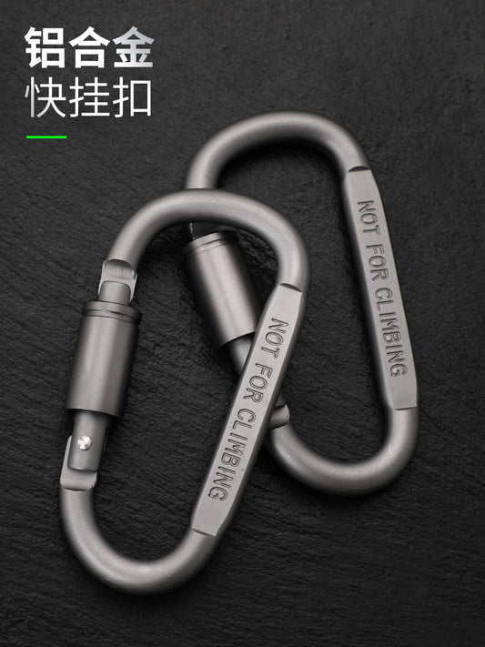 No. 8 D-shaped carabiner multifunctional outdoor camping accessories pressure spring key chain tent canopy wind rope hook lock