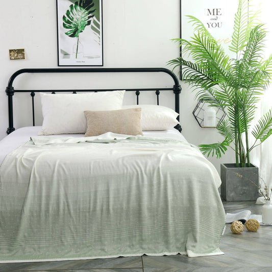 Japanese single bamboo fiber yarn-dyed double-layer gauze blanket Japanese and Korean style blanket air conditioning blanket single towel quilt