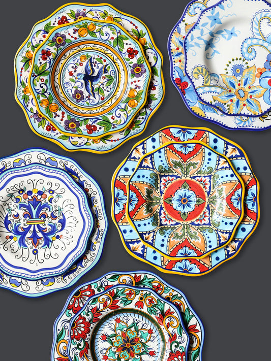 European and American hand-painted ceramic steak plates, creative irregular western plates, salad plates, household plates, personalized decoration