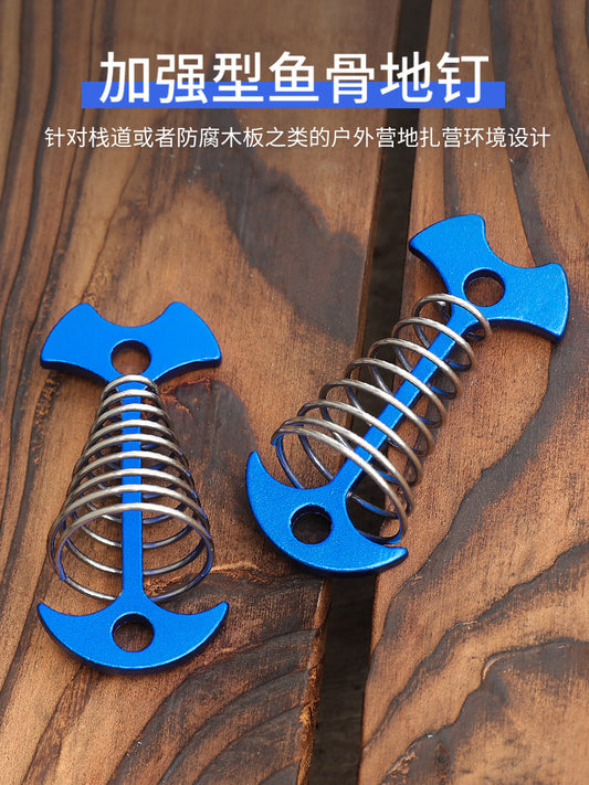 Outdoor camping tent accessories: herringbone ground nails, canopy fixing, snap hooks, adjustable wind rope fixing buckles, splint nails