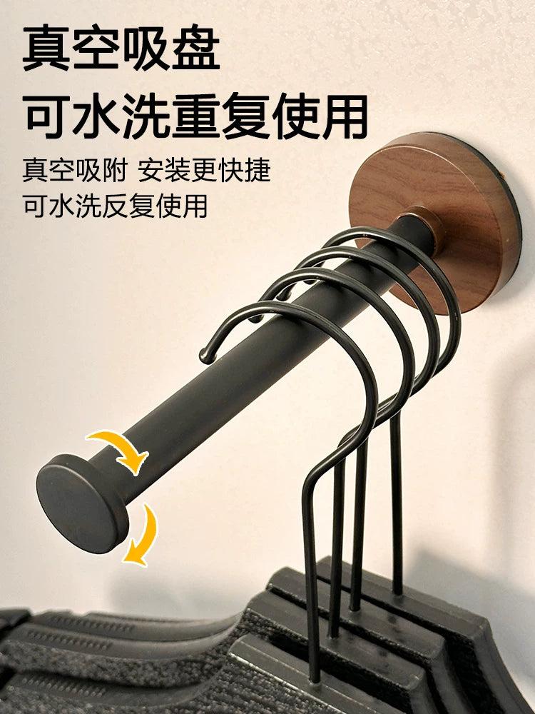 Suction cup hanger storage artifact household punching-free balcony wall multi-functional non-trace hanging hanger storage rack Y