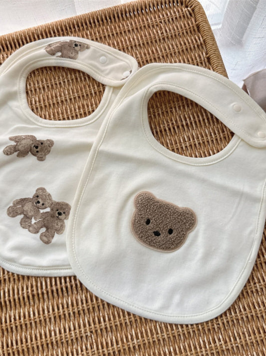 Saliva towel baby cotton bib newborn baby 0-3 months anti-spitting up cute bear bib 0-6 months child child
