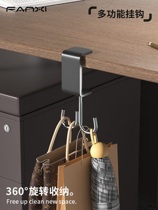 The newly upgraded desktop double hook increases the application rate, and the detachable mobile hanging bag artifact student desk school bag hook