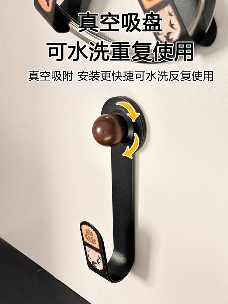 Suction cup pot lid rack no punch wall mounted kitchen cutting board cutting board shelf placer rotate 2025 new Y