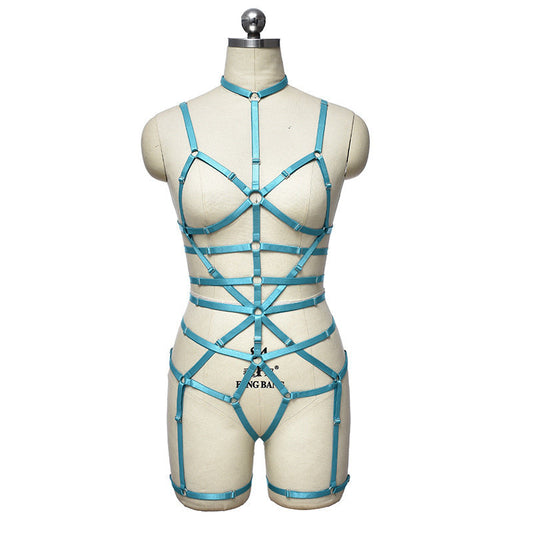 European and American three-point elastic wiring harness sexy hollow female free temptation set strap one-piece underwear