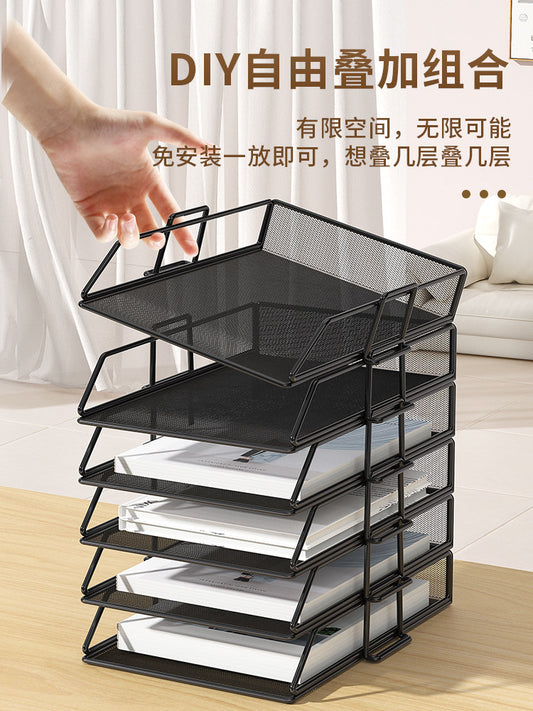 File shelf desktop desktop file shelf metal file frame document storage box office storage rack iron folder bookshelf document office book stand shelf office stationery supplies