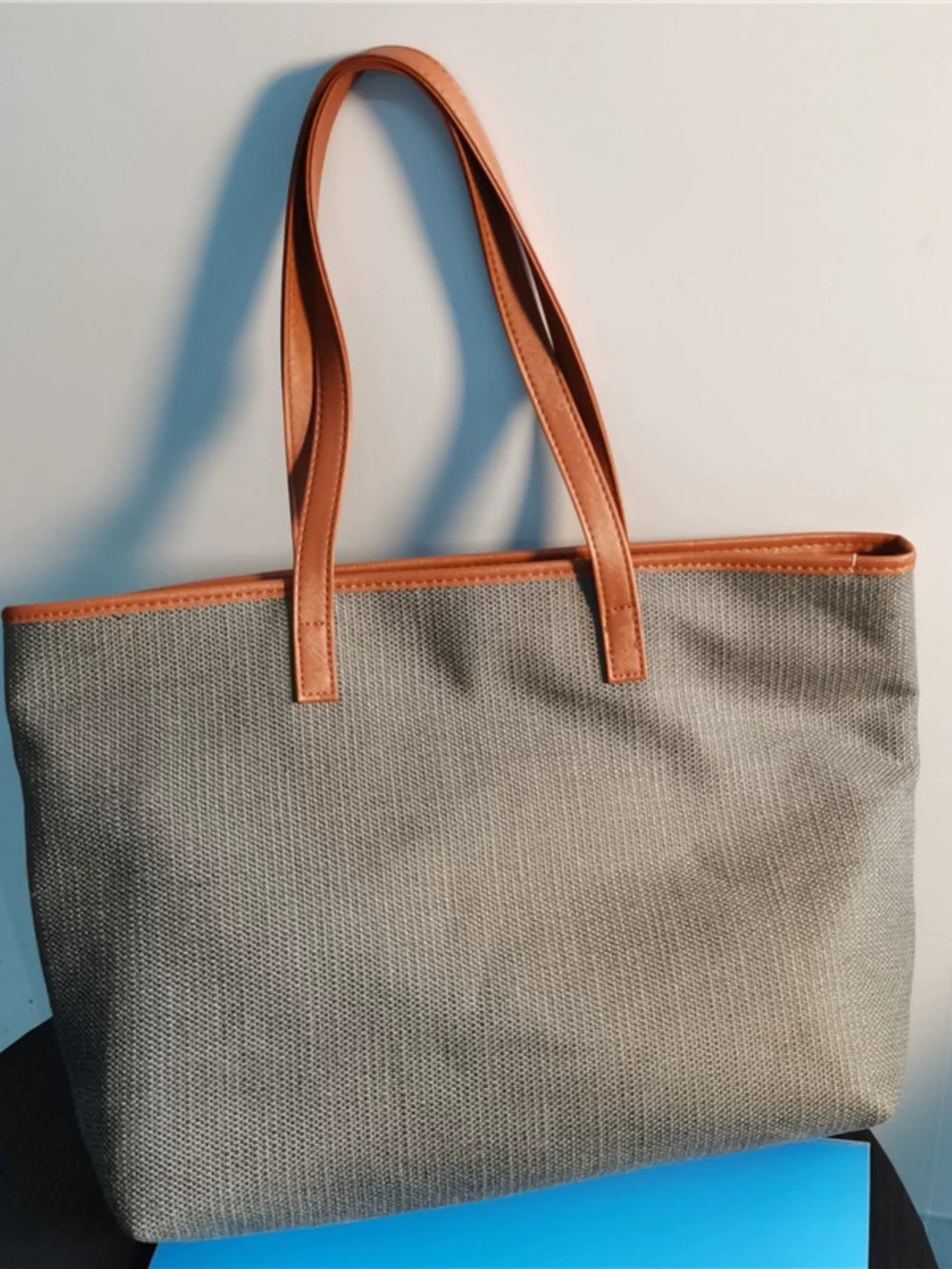 Canvas bag commuter with zipper universal tote bag large capacity tote bag shoulder bag niche design foreign trade