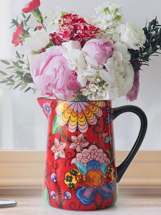 European ceramic cold water bottle home jug large capacity water tank creative living room vase fashion home decoration