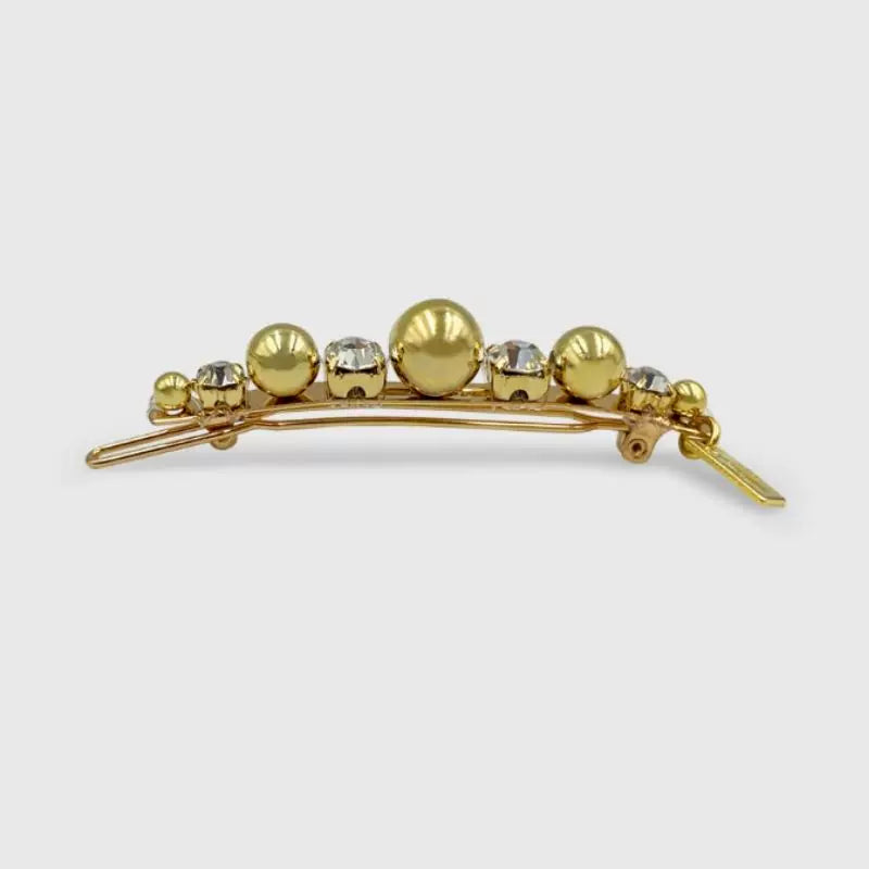 Light luxury gold bead rhinestone clip, high-end side broken hair bangs, niche design, exquisite broken hairpin hair accessories