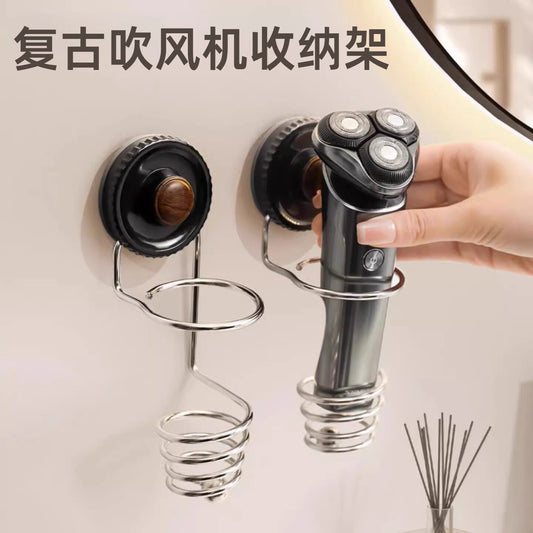 Suction cups, no punching required, bathroom stainless steel storage, electric razor, comb, beauty equipment, wall storage rack
