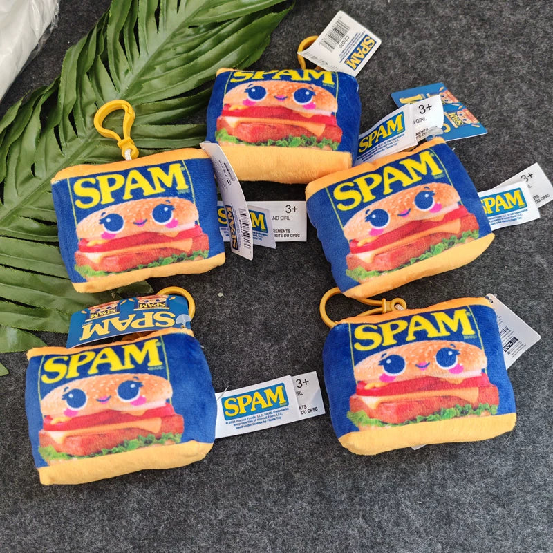 Foreign trade export US single SPAM luncheon meat creative pendant keychain hamburger can personalized charm plush