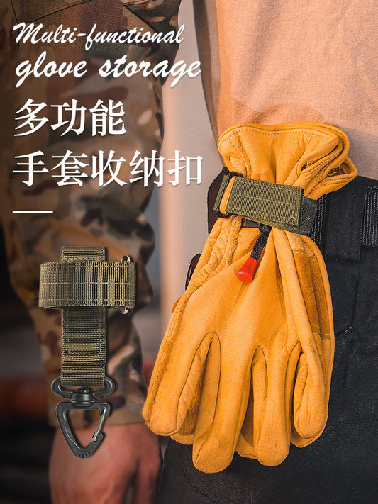 Glove Hook Rope Storage Buckle Tactical Nylon Carabiner Multipurpose Outdoor Camping Glove Storage Webbing Buckle